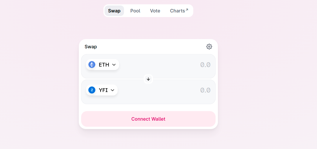 A screenshot of the Uniswap interface showing ETH being traded for tBTC.