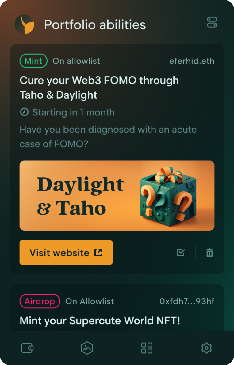 Cure Your Web3 FOMO with Taho Wallet + Daylight