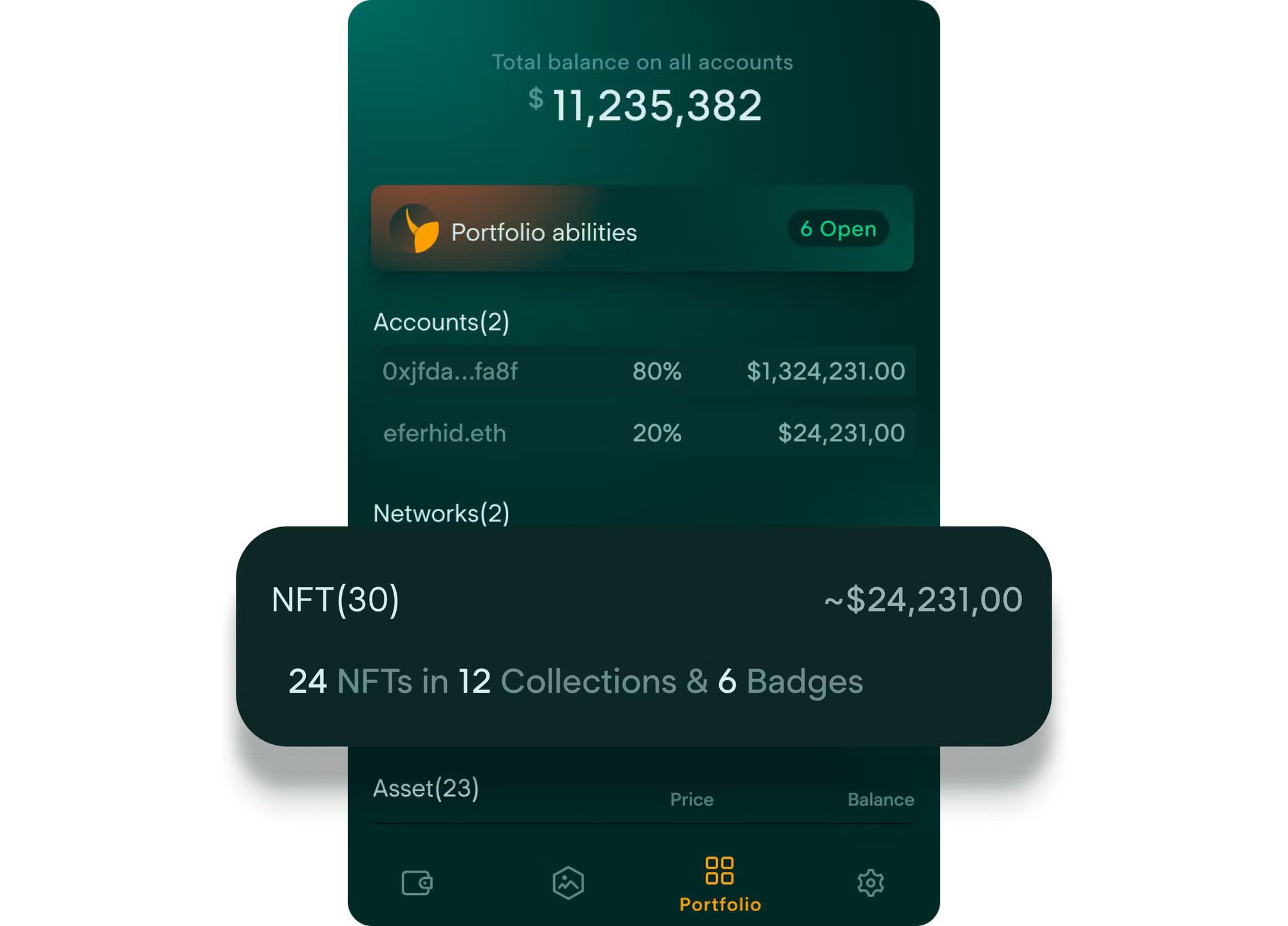 Taho Wallet Portfolio View