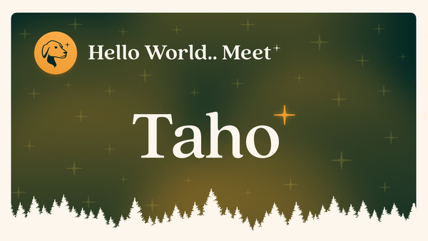 Hello World. Meet Taho.